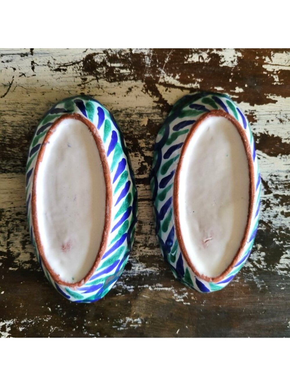 Pair of Small Fajalauza Terracotta Bowls Trinket Dishes Pomegranates - Picture 6 of 9